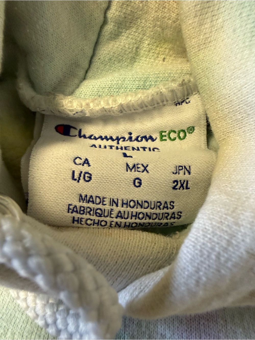 Champion Eco Pastel Green Hooded Sweatshirt - Picture 2 of 2